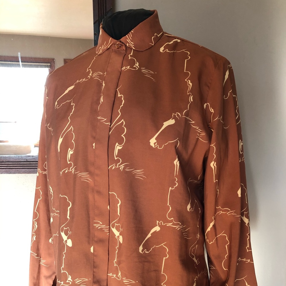 Alex Colman vintage abstract horse print blouse